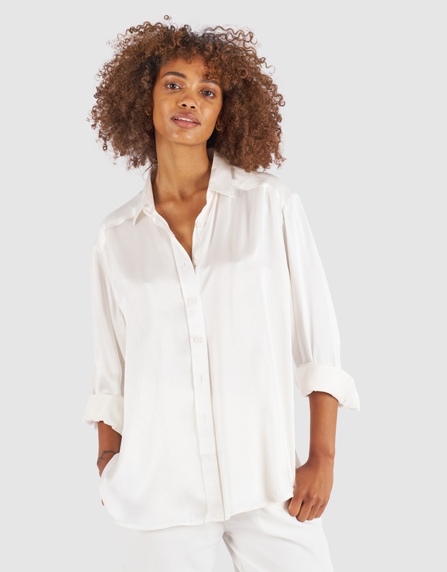 CAMIXA - Soie Satin Oversized Silk Shirt