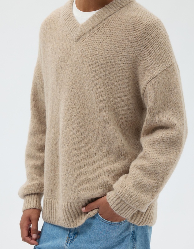 AERE - Wool Blend Slouched V-Neck Jumper
