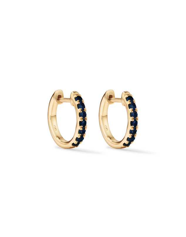 Michael Hill - Sapphire Huggie Hoop Earrings in 10kt Yellow Gold