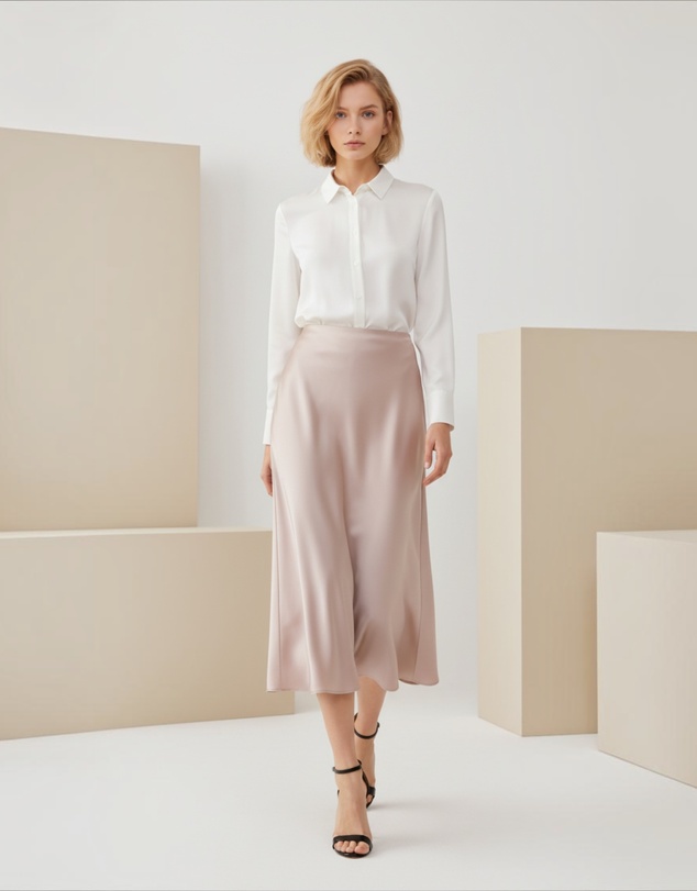 Mossée - Ivy Silk Midi Skirt