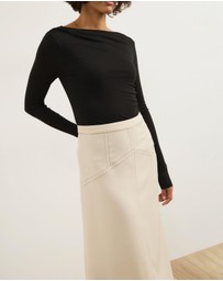 Atmos&Here - Mia Contrast Stitch Maxi Skirt