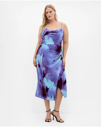City Chic - Mariana Print Midi Dress - Azure