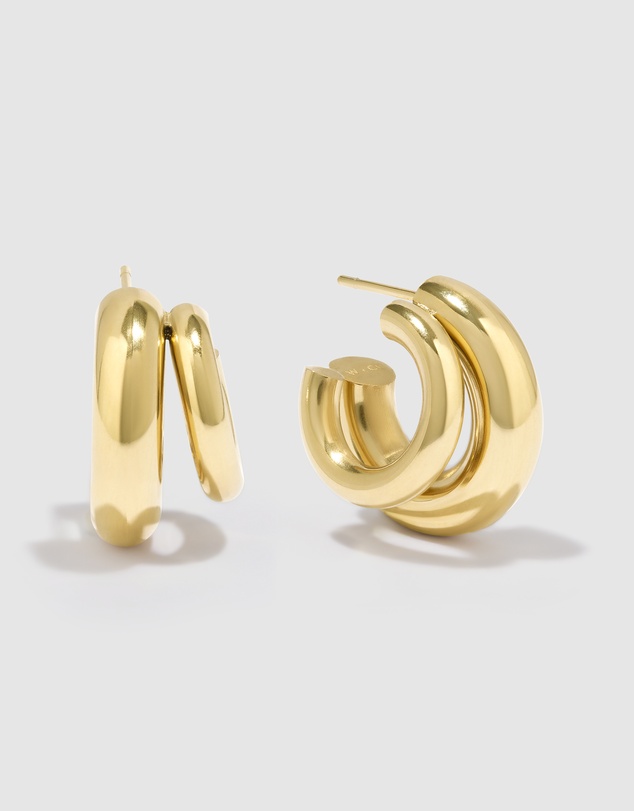 Wanderlust + Co - Hailey Double Nano Hoop 9mm Earrings