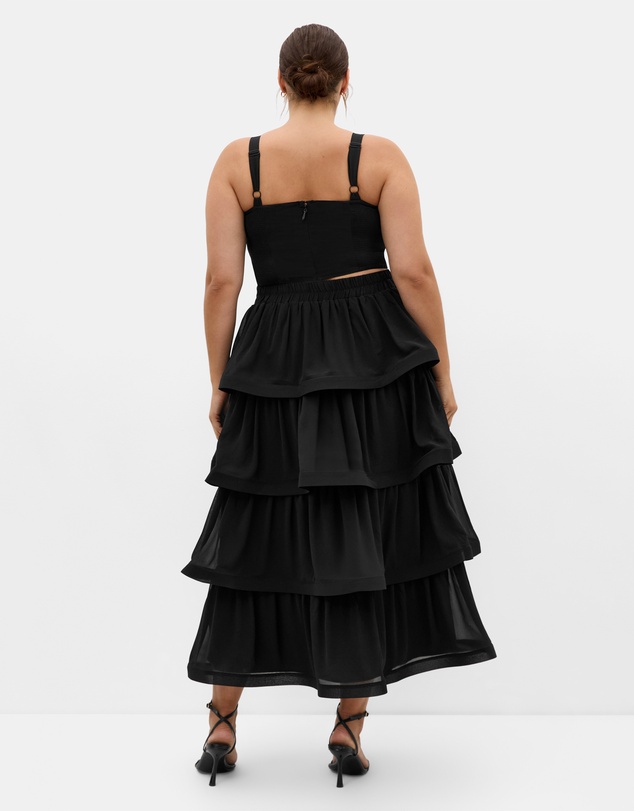 City Chic - Plus size Bianka Crop Top - black