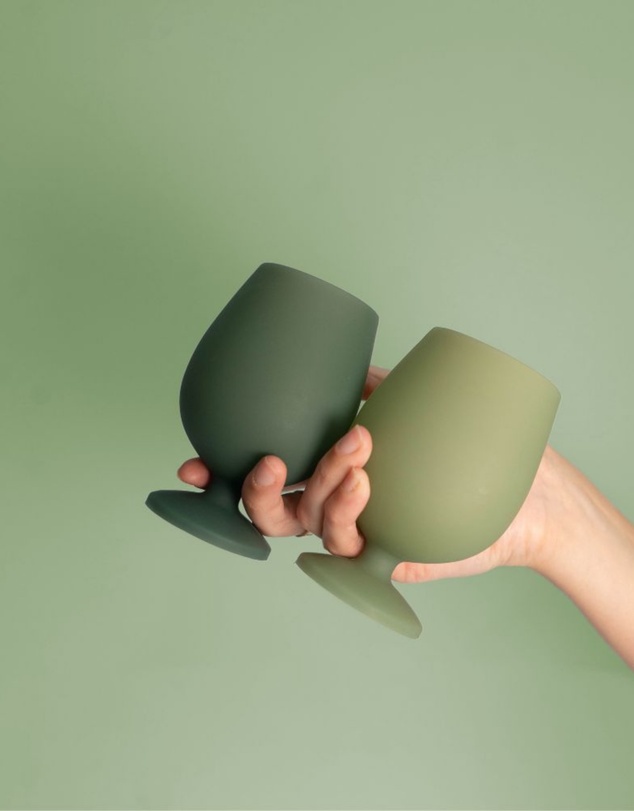 porter green - stemm silicone unbreakable wine glasses
