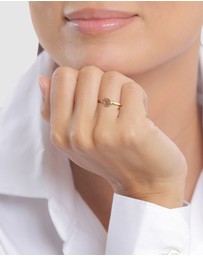 Elli Jewelry - Ring Feldspar 925 Sterling Silver Gold-Plated