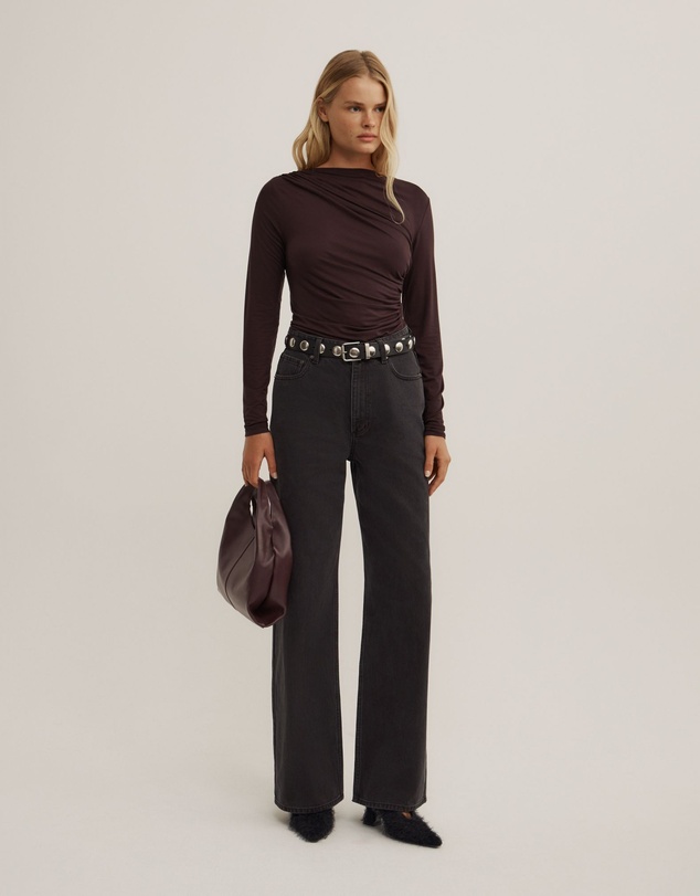 Witchery - Draped Jersey Long Sleeve Top