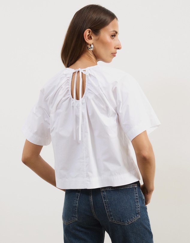 Atmos&Here - Tirsa Cotton Gathered Short Sleeve Top
