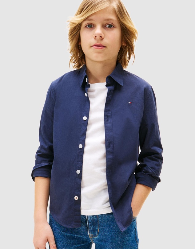 Tommy Hilfiger - Solid Poplin Shirt - Kids