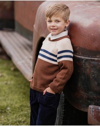 Bebe by Minihaha - Jake Raglan Stripe Knitted Jumper - Kids