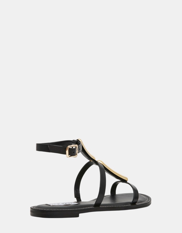 Steve Madden - Alma Black Leather Sandals