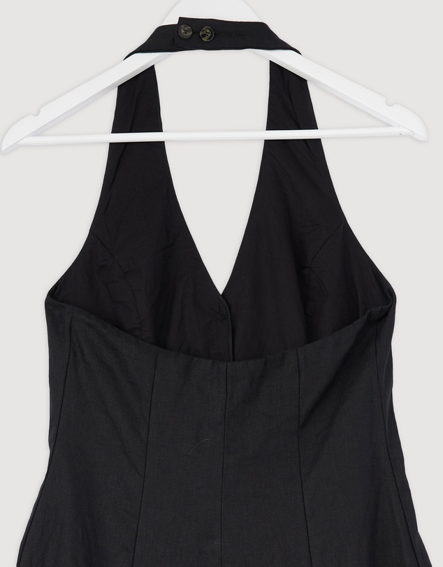 Revibe - Repaired AERE Rosa Linen Halter Midi Dress - AU 10