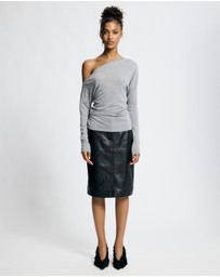 Lover - Medea Asymmetrical Wool Blend Top