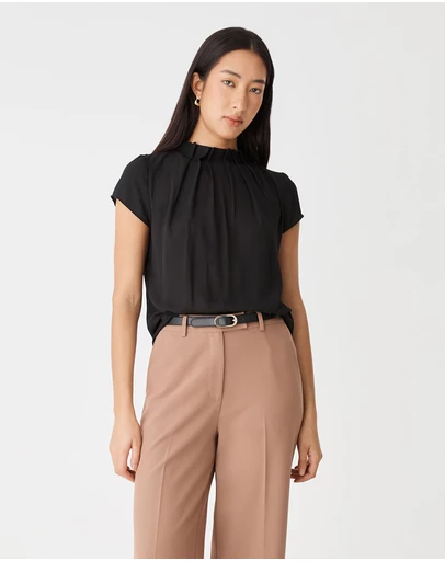 Forcast - Olivia Pleated High Neck Top