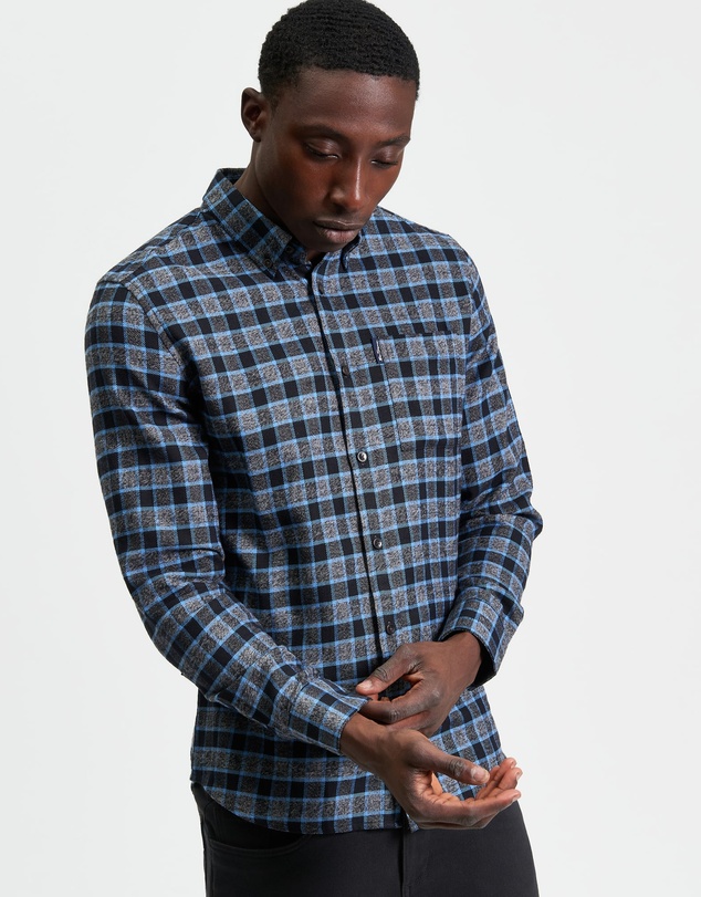 Ben Sherman - Diffused Gingham Check Long Sleeve Shirt
