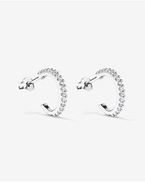 Michael Hill - Half Hoop Stud Earrings with Cubic Zirconia in Sterling Silver