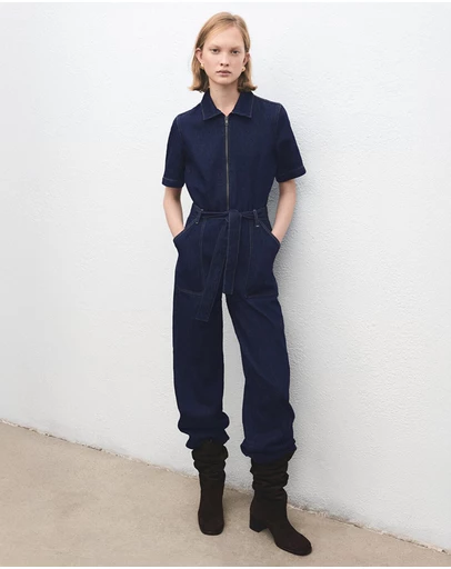 M.N.G - Belt Denim Jumpsuit