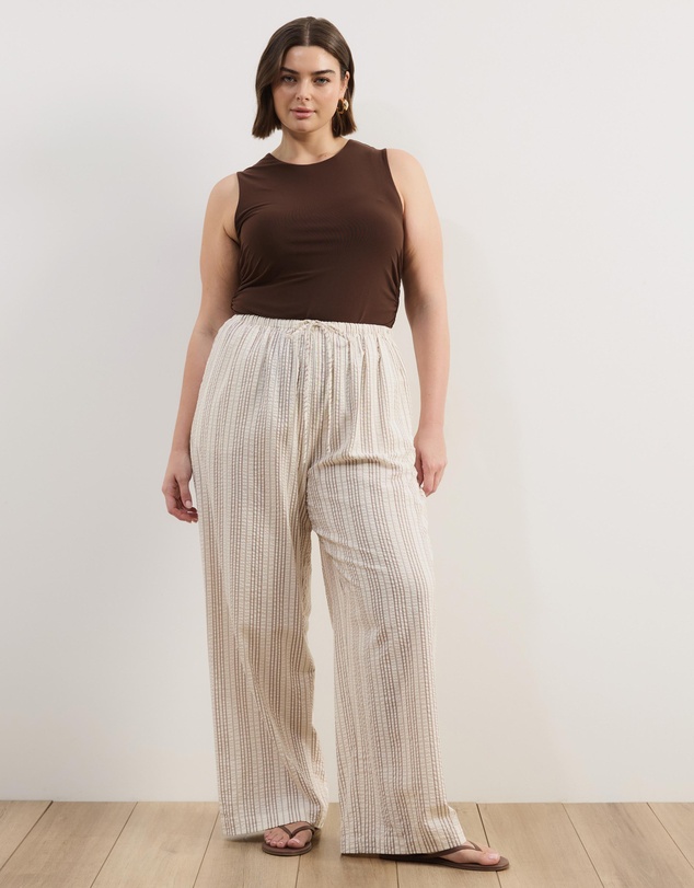 Atmos&Here Curvy - Tenley Wide Leg Drawstring Pants