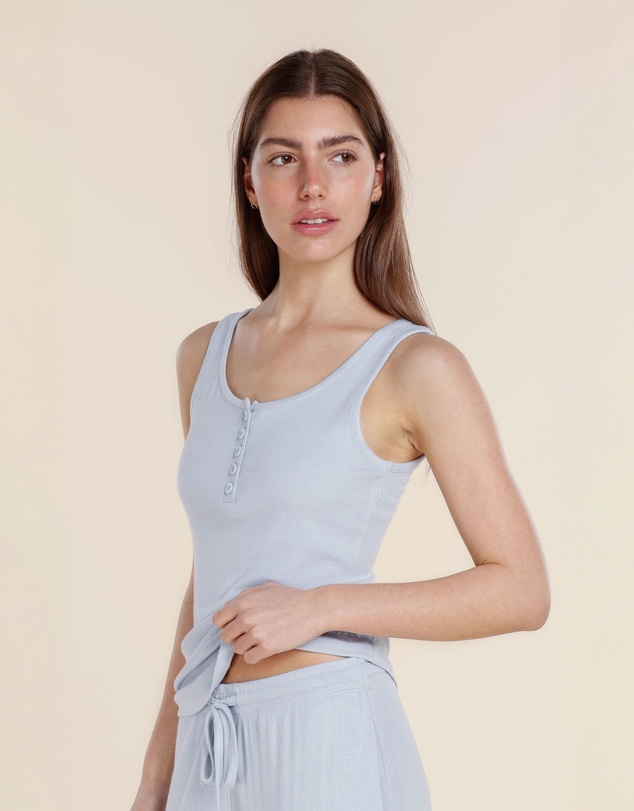 Gingerlilly - Liberty Ribbed Singlet Henley Top