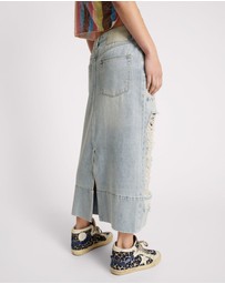 ONE TEASPOON - Fleetwood Cassidy Mid Waist Long Denim Column Skirt