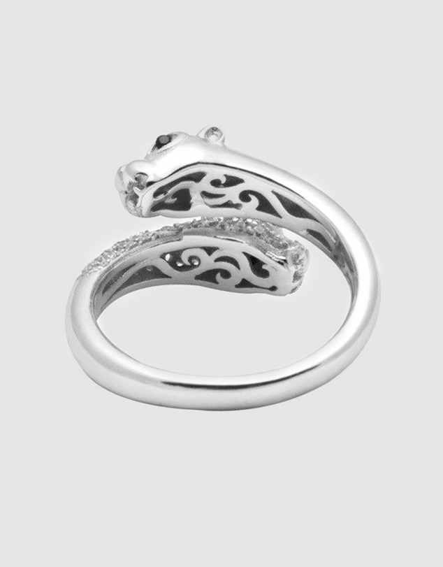 Nialaya Jewellery - Women's Twisted Panther Ring in Silver