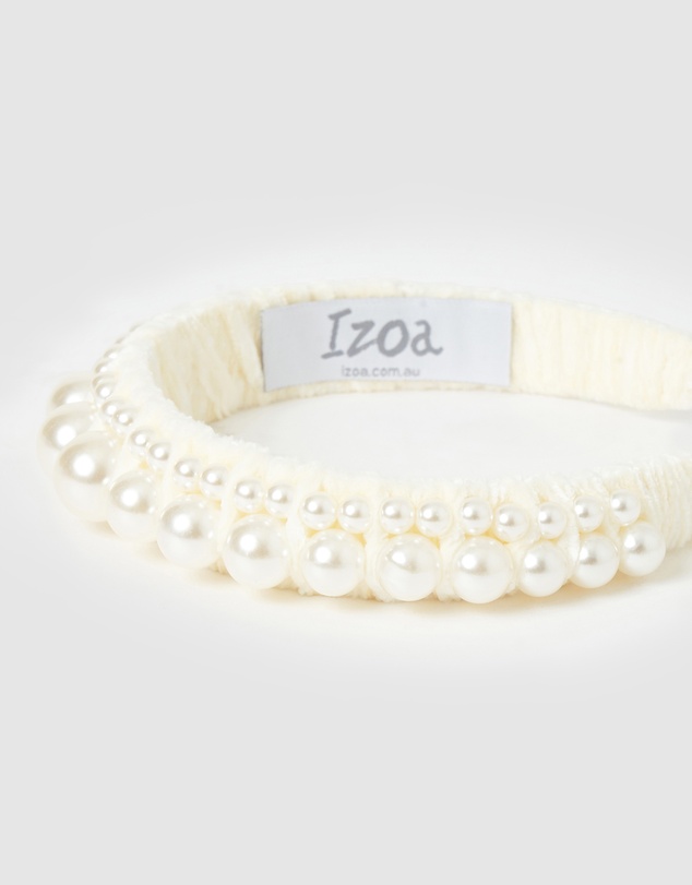 Izoa - Alora Velvet Pearl Headband