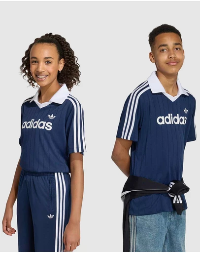 adidas Originals - Loose Pinstripe Polo Tee - Kids-Teens