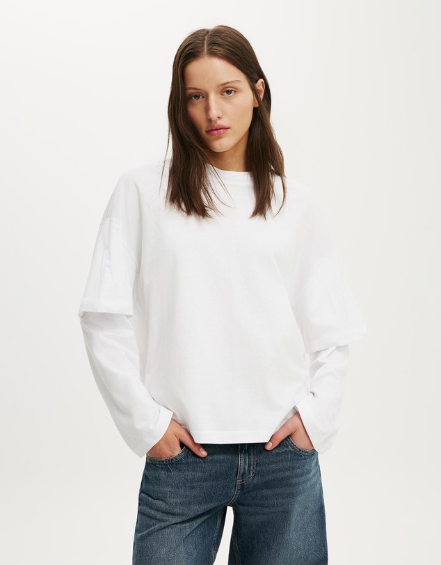 Cotton On - Boxy Double Layer Long Sleeve