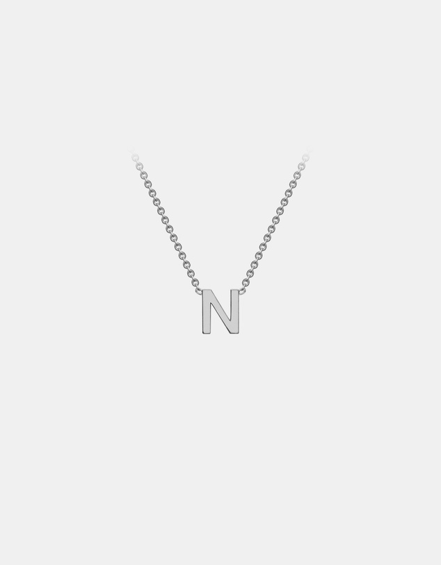 Zoe Olivia - 9K White Gold Initial N Necklace