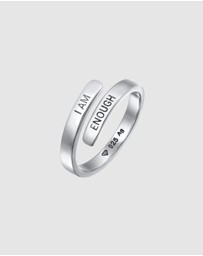 Elli Jewelry - Ring I am Enough Wording 925 Sterling Silver