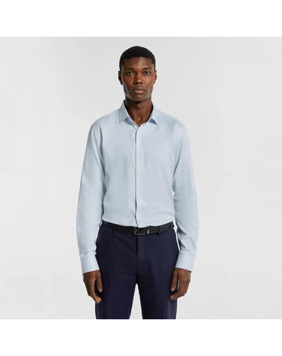 yd. - Clubman Pure Cotton Twill Slim Fit Dress Shirt