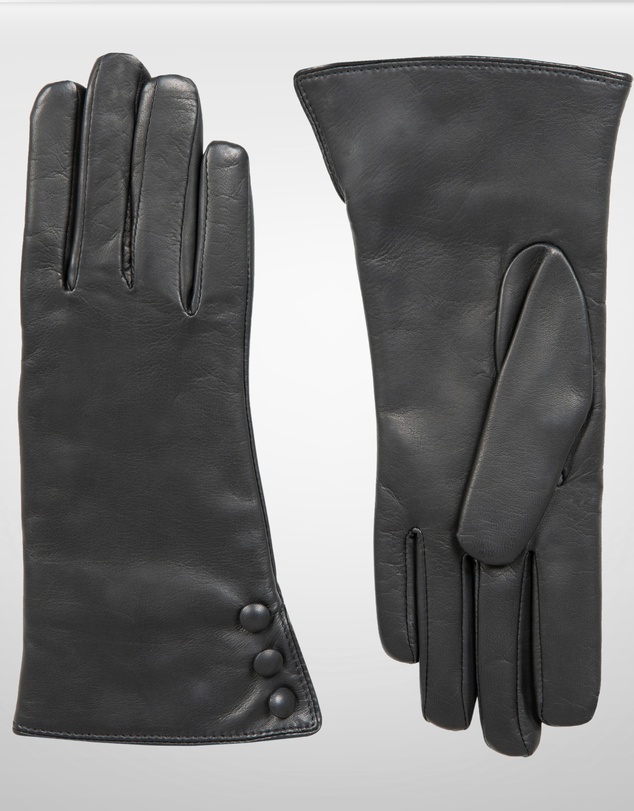 DENTS - Sophie Leather Gloves with Fur Cuffs Wool Lined