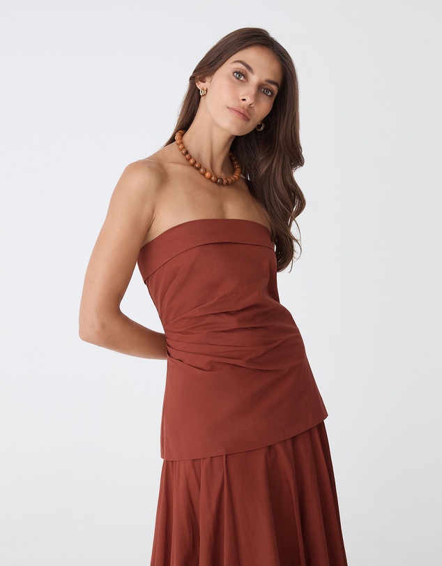 Forcast - Deb Cotton Strapless Tunic
