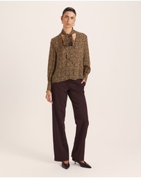 SABA - Ohio Silk Long Sleeve Tie Neck Blouse
