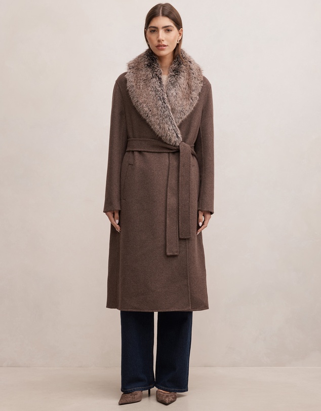 Forever New - Nova Faux Fur Collar Coat