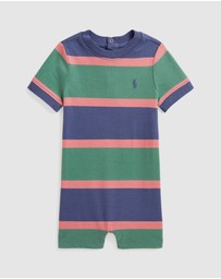 Polo Ralph Lauren - Striped Cotton Jersey Shortalls - ICONIC EXCLUSIVE - Babies