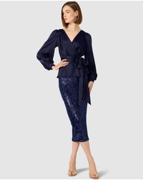 SACHA DRAKE - Satin Faux Wrap Top