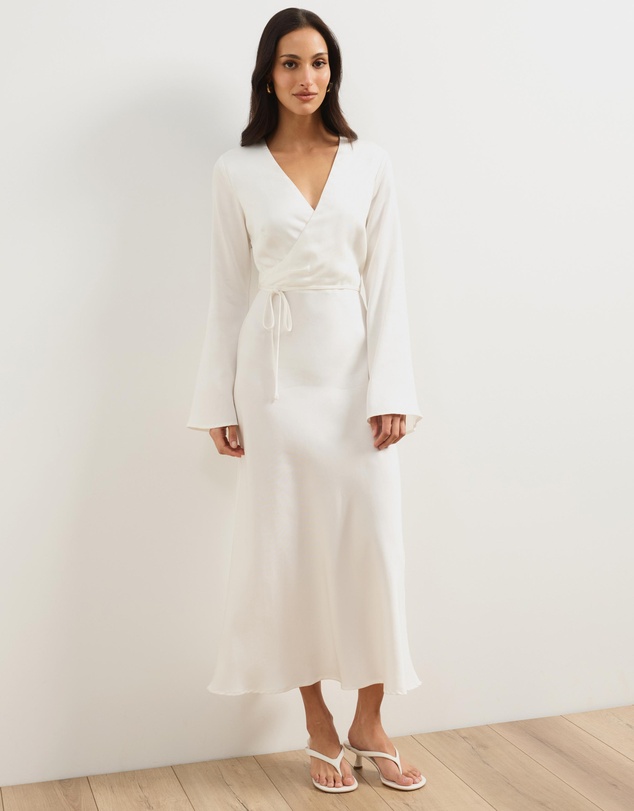 Atmos&Here - Dani Wrap Long Sleeve Midi Dress