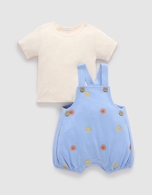 Purebaby - Broderie Overall Set -Kids-Babies