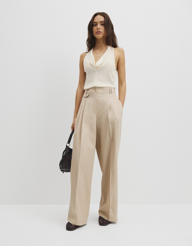 Country Road - Cotton Blend Pleat Front Pant