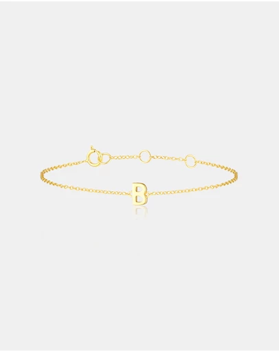 The Silver Collective - Children's A-Z Letter Bracelet - B