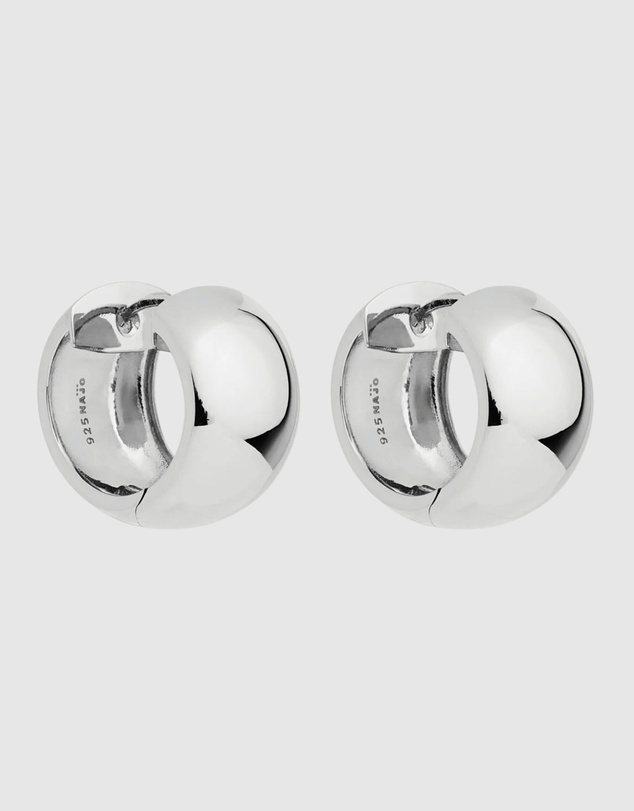 Najo - Daynight Silver Huggie Earrings