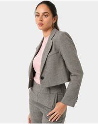 Forcast - Kai Checked Crop Blazer
