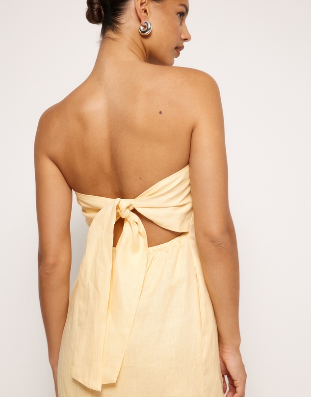 AERE - Fia Linen Strapless Mini Dress