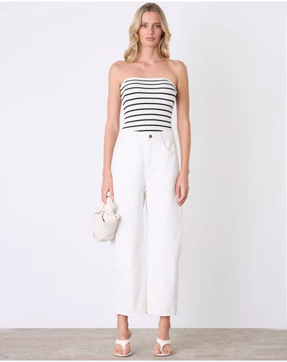 Esmaee - Azur Stripe Bandeau Top