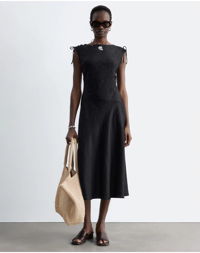 & Other Stories - Flared Linen Midi Dress