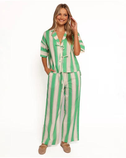 Petal & Pup - Shailene Pant - Green Stripe