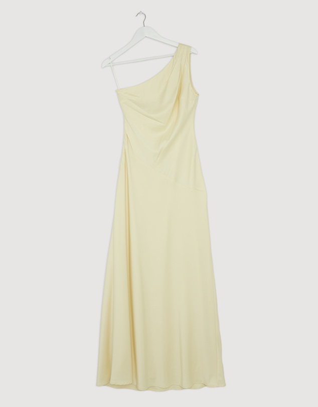 Revibe - Repaired CHANCERY Hallie Satin One Shoulder Drape Maxi Dress - AU 10