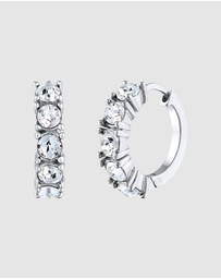 Elli Jewelry - Earrings Hoops Crystal 925 Sterling Silver