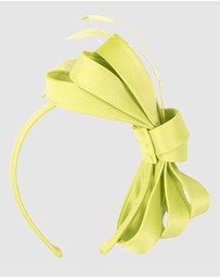 Max Alexander - Large Lime Satin Bow Racing Fascinator